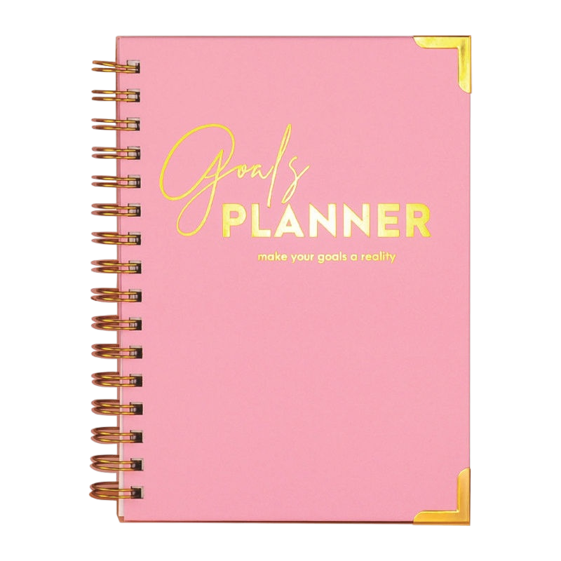Goals Planner Notebook – Hardcover Spiral-Bound Journal for Daily Planning & Goal Setting