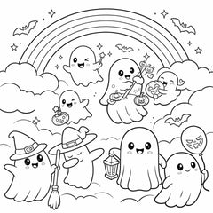 Spooky & Cute Halloween Coloring Book
