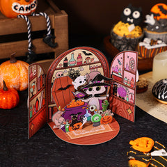 Halloween 3D Pop-Up Card – Spooky Pumpkin & Cat Greeting Card