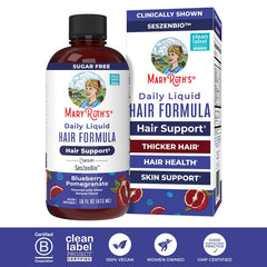 Daily Liquid Hair Formula - Hair Support - Thicker Hair for Women - Healthy Hair Habits - With SesZenBio - Biotin - Vitamin C - 16 fl oz