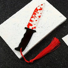4-Piece Horror Acrylic Bookmarks with Tassels