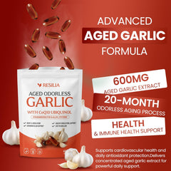 Garlic Extract 600mg Softgels (60 Count) – Odorless Aged Garlic Extract